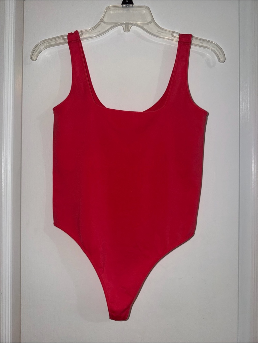 Sleek hot pink Scoop Neck Bodysuit